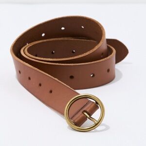 NWT AE Oval Buckle Leather Belt, Size Large, Cognac